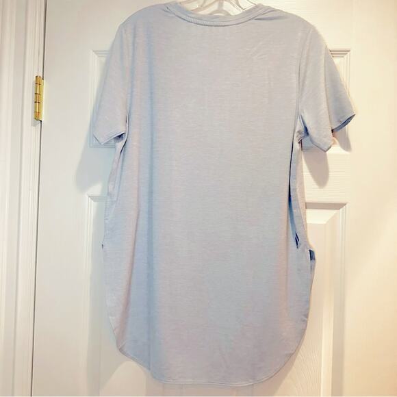 Skechers Go Walk Short Sleeve Tunic Hi Low Blue Top Medium Top Blue Lightweight - Picture 5 of 15